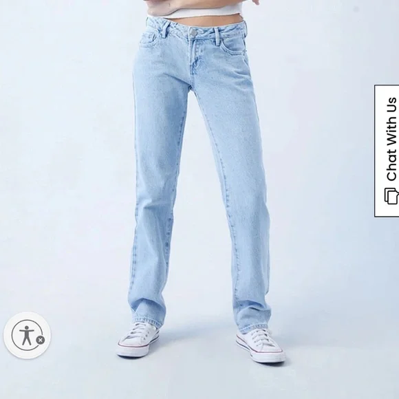 PacSun Eco Light Indigo Low Rise Straight Leg Jeans